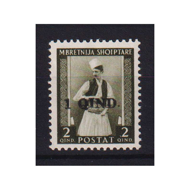OCCUPAZIONI ALBANIA 1942 1 Q. SU 2 Q. N.37 G.O MLH*  | Filatelia Me...