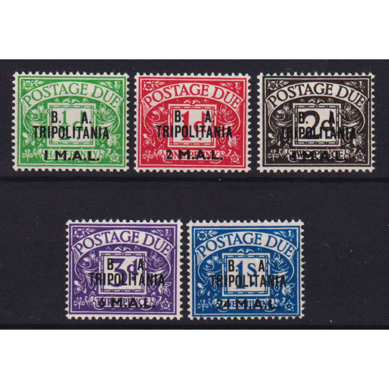 OCCUPAZIONI TRIPOLITANIA 1950 SEGNATASSE SERIE COMPLETA 5 V. G.I MN...