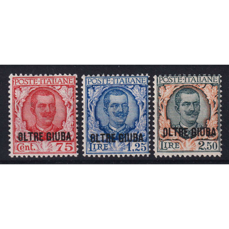 COLONIE OLTRE GIUBA 1926 FLOREALE SOPRASTAMPATA 3 V. G.I MNH**  | F...