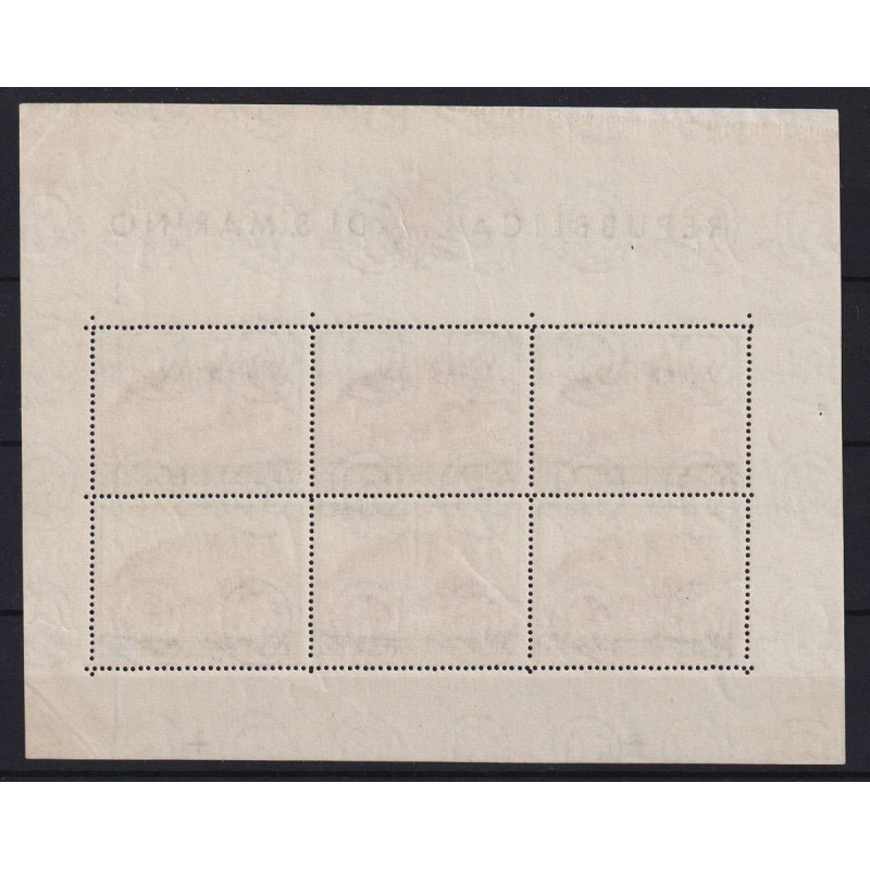 SAN MARINO 1949 FOGLIETTO UPU N.8 G.I MNH** PIEGHETTA ANGOLO  | Fil...