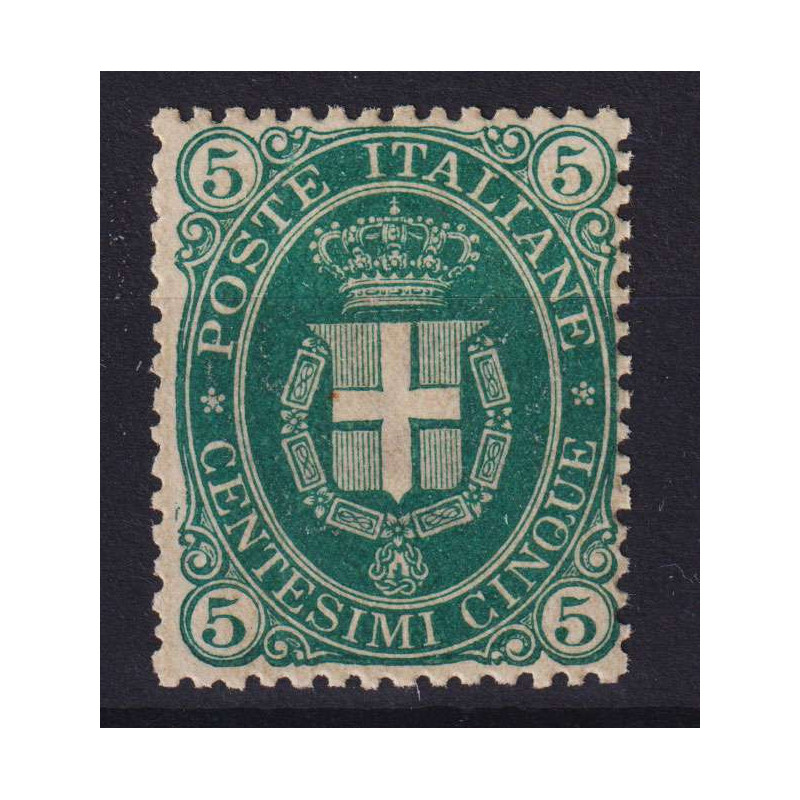 REGNO 1889 UMBERTO I 5 CENTESIMI N.44 G.I MNH** CENTRATO 2 CERT.  |...