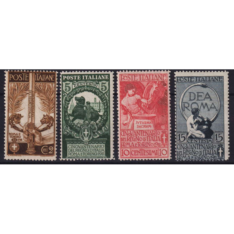 REGNO D' ITALIA 1911 UNITA' D' ITALIA 4 VALORI G.I MNH**  | Filatel...