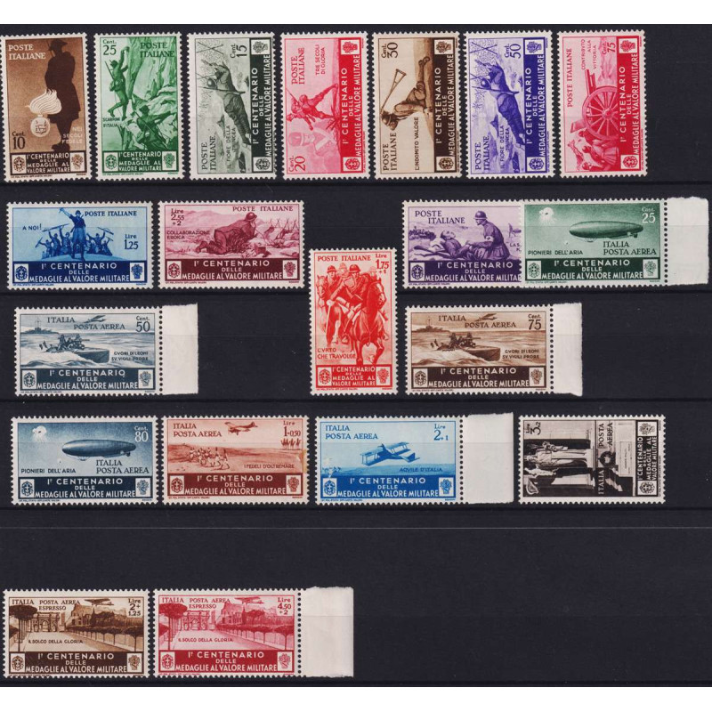 REGNO D' ITALIA 1934 MEDAGLIE AL VALOR MILITARE 20 V. G.I MNH**  | ...