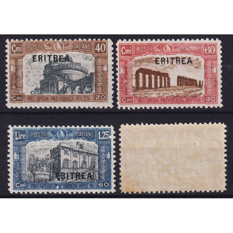 COLONIE ERITREA 1927 MILIZIA I 4 V. G.I MNH**  | Filatelia Meloni