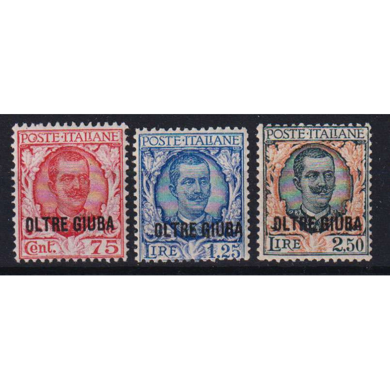 COLONIE OLTRE GIUBA 1926 FLOREALE SOPRASTAMPATA 3 V. G.I MNH**  | F...