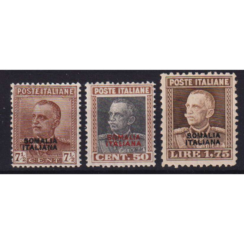 COLONIE SOMALIA 1928 PARMEGGIANI SOPR. 3 VALORI G.I MNH**  | Filate...