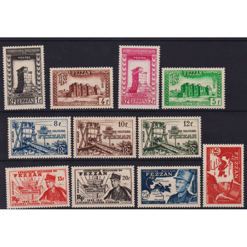 OCCUPAZIONI FEZZAN E GHADAMES 1949 SERIE COMPLETA 11 V. G.I MNH**  ...