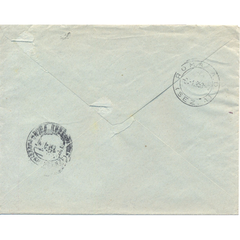 1953 TRIESTE "A" 3X 25 L CENTENARIO BELFIORE n163 + 5 L n92 SU BUST...