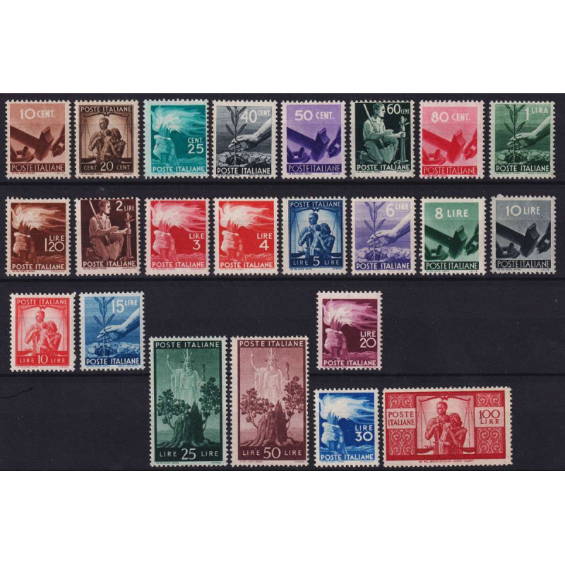 REPUBBLICA 1945-48 DEMOCRATICA 23 V. G.I MNH** CERT.  | Filatelia M...