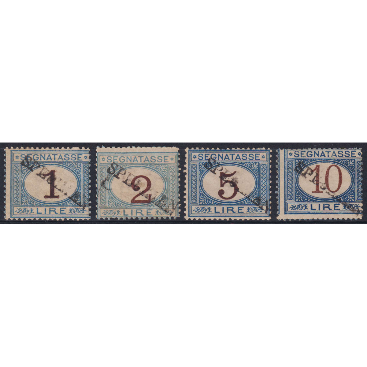 REGNO D' ITALIA 1870-74 SEGNATASSE 4 V. SPECIMEN Nn.11/14 UPU G.O. ... REGNO D' ITALIA 1870-74 SEGNATASSE 4 V. SPECIMEN Nn.11/14 UPU G.O. ...