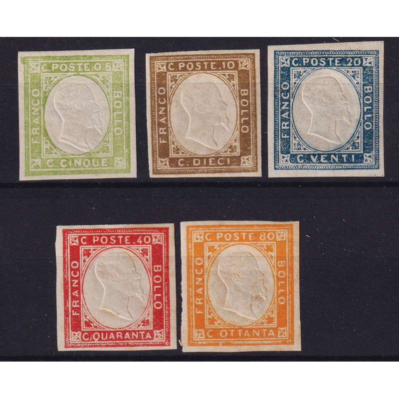 PROVINCE NAPOLETANE 1861 SERIE COMPLETA 5 V. G.I MNH** / G.O MLH*  ...