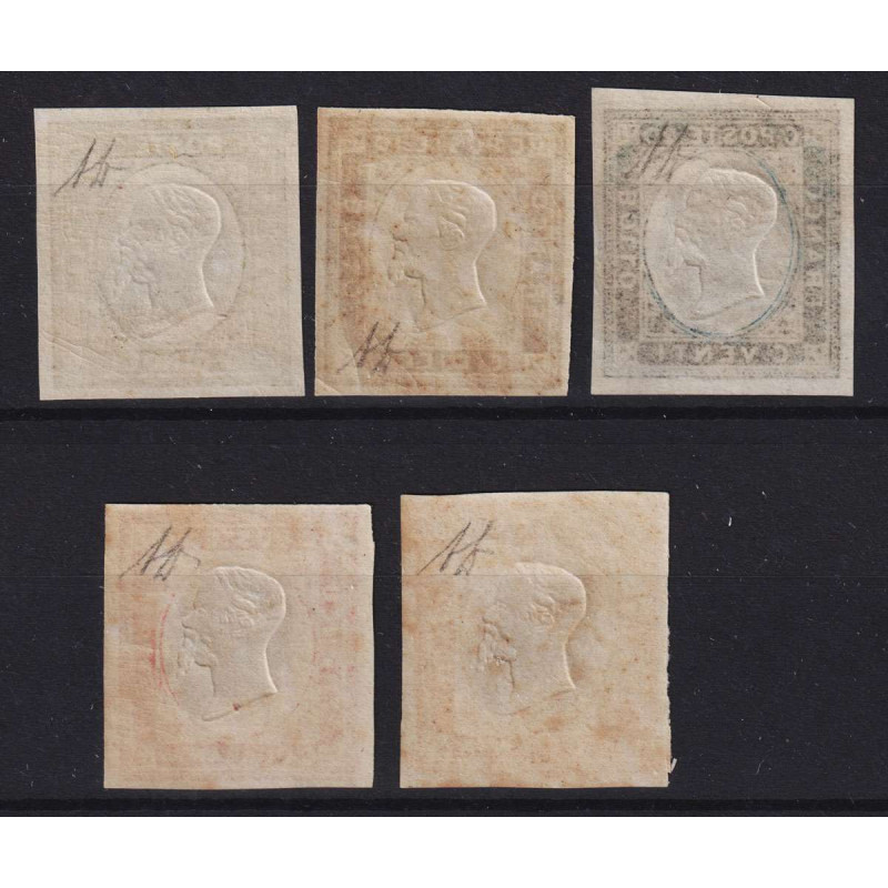 PROVINCE NAPOLETANE 1861 SERIE COMPLETA 5 V. G.I MNH** / G.O MLH*  ...