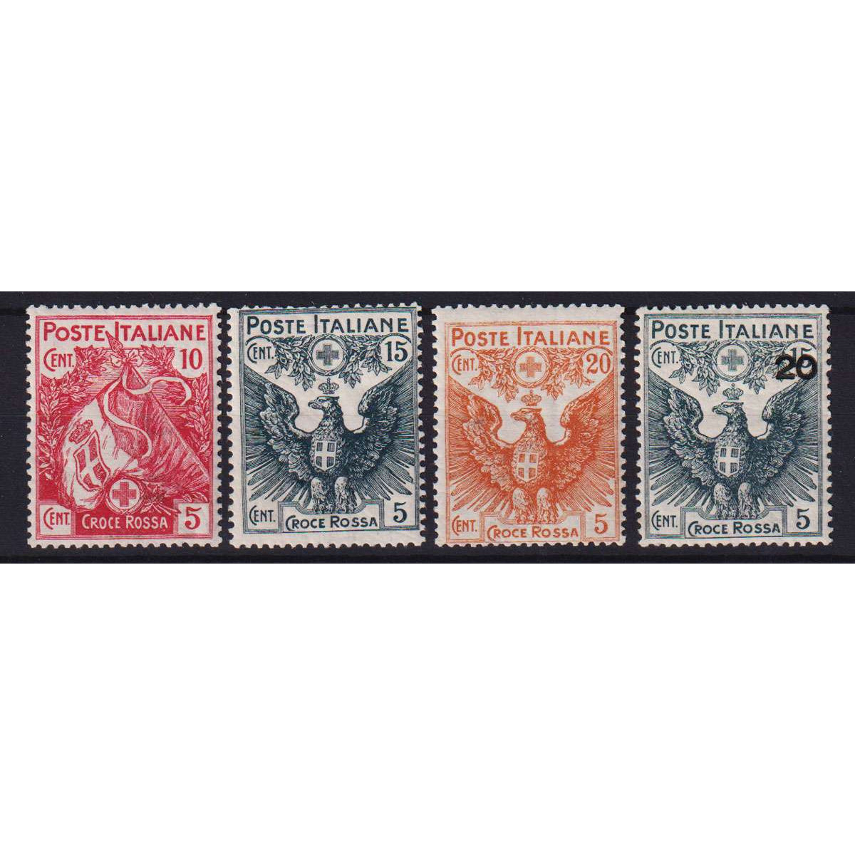 REGNO D'ITALIA 1915-16 CROCE ROSSA 4 V. G.I MNH**  | Filatelia Meloni REGNO D'ITALIA 1915-16 CROCE ROSSA 4 V. G.I MNH**  | Filatelia Meloni