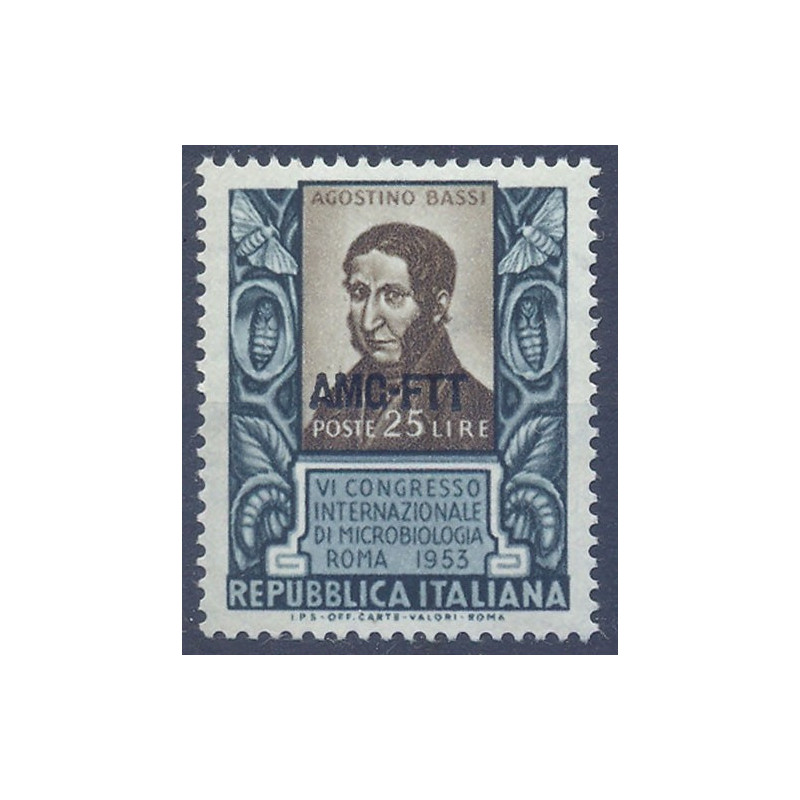 1953 TRIESTE "A" CONGRESSO MICROBIOLOGIA AGOSTINO BASSI 25 LIRE N.1...