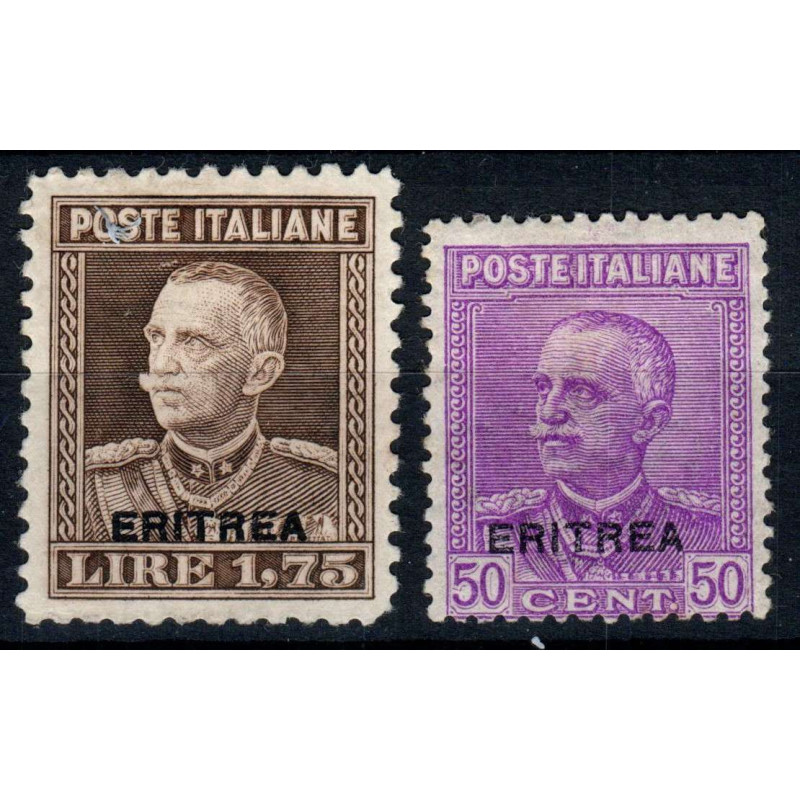 COLONIE 1928-29 ERITREA FRANCOBOLLI D' ITALIA 2 VALORI S. 31 G.O MH...