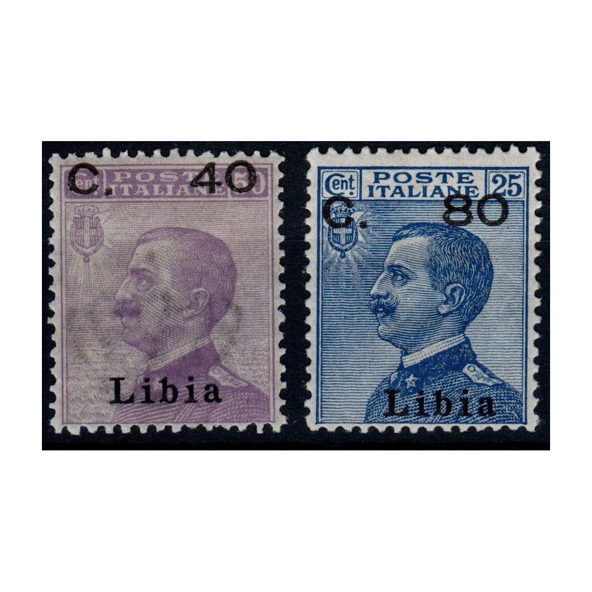 COLONIE 1922 LIBIA FRANCOBOLLI D' ITALIA SOPRASTAMPATI S. 7 G.O MH*... COLONIE 1922 LIBIA FRANCOBOLLI D' ITALIA SOPRASTAMPATI S. 7 G.O MH*...