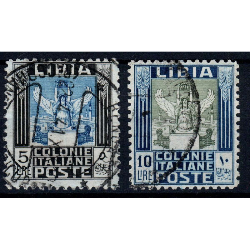 COLONIE 1937 LIBIA PITTORICA SENZA FILIGRANA DENT. 11 N. 144 - 145 ...