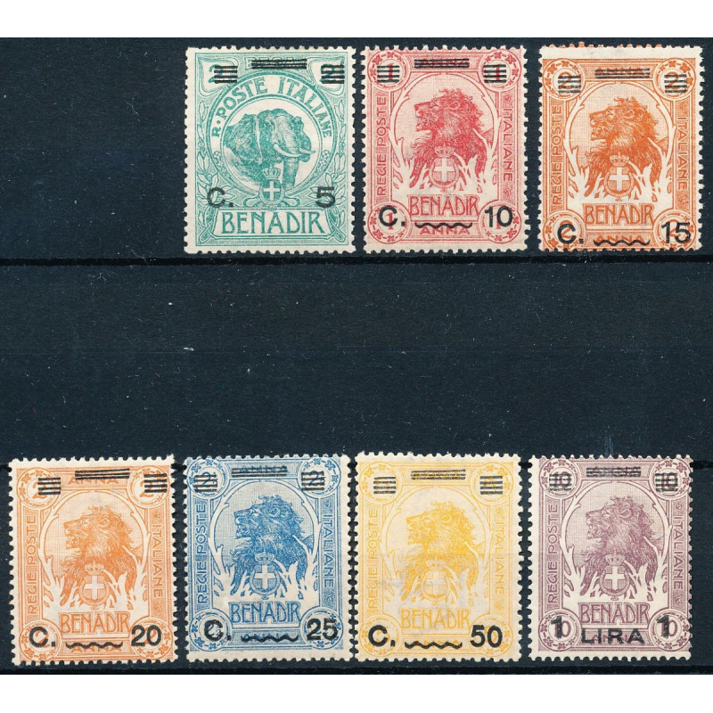 1926 SOMALIA SOPR. BARRETTE 7 V. Nn.74/80 G.I.**/T.L.*  | Filatelia...