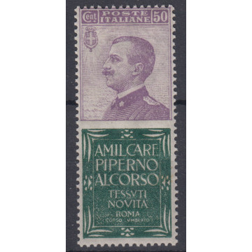 1924 REGNO PUBBLICITARI 50 C. PIPERNO N. 13 OTTIMA CENTR. G.I. MNH*...