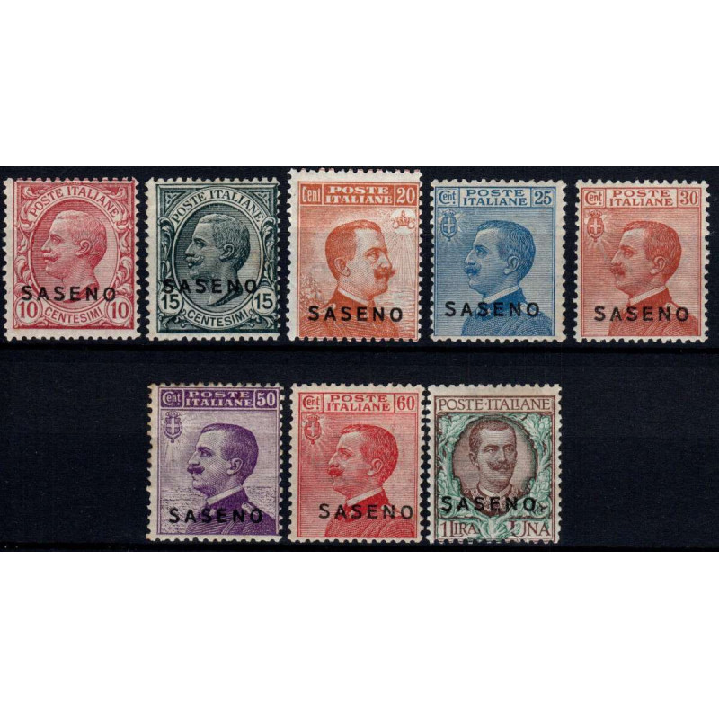 COLONIE 1923 SASENO FRANCOBOLLI D' ITALIA SOPRASTAMPATI S. 1 G.O MH...