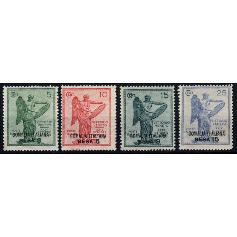 COLONIE 1922 SOMALIA VITTORIA 4 VALORI S. 8 G.O MH*  | Filatelia Me...