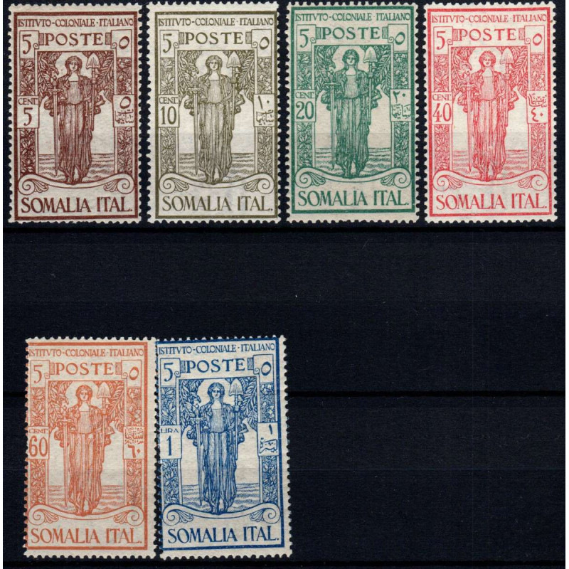 COLONIE 1926 SOMALIA PRO ISTITUTO COLONIALE 6 VALORI S. 19 G.O MH* ...