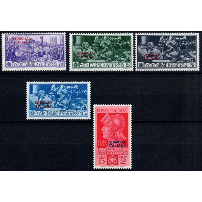 COLONIE 1930 SOMALIA FERRUCCI 5 VALORI S. 29 G.O MH*  | Filatelia M...
