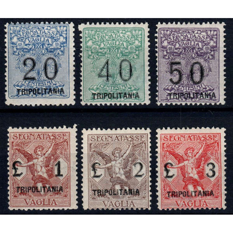 COLONIE 1924 TRIPOLITANIA SEGNATASSE PER VAGLIA 6 V. S. 36 G.O. MH*...