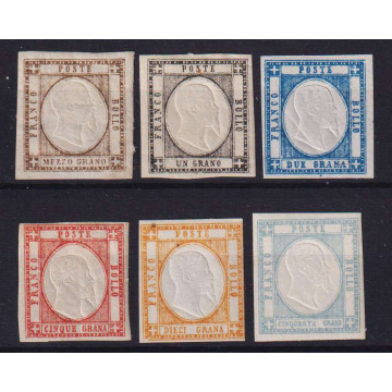 PROVINCE NAPOLETANE 1861 SERIE COMPLETA 6 V. G.I MNH** / G.O MH*  |...