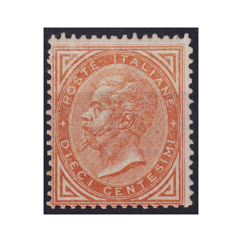 REGNO 1863-65 10 CENTESIMI TIR. LONDRA DE LA RUE N.L17 G.I MNH** CE...