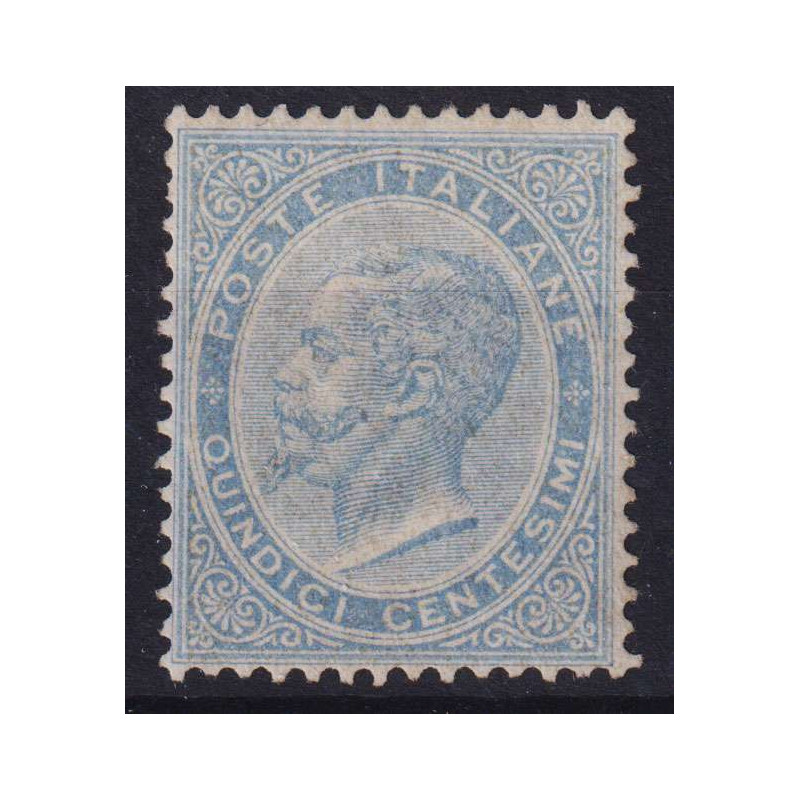 REGNO 1863-65 15 CENTESIMI TIR. LONDRA DE LA RUE N.L18 G.I MNH** CE...