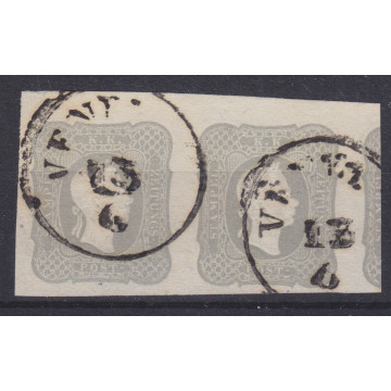 1861 LOMBARDO VENETO PER GIORNALI 1,05 s. GRIGIO CHIARO n.10 COPPIA...