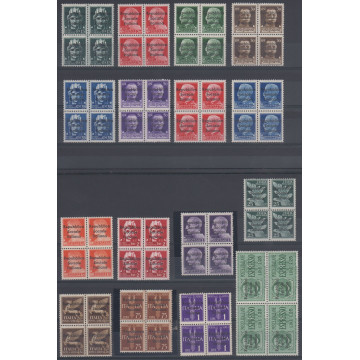 EMISSIONI LOCALI REP. SOC. TERAMO 1944 S. 14 16 VAL. IN QUARTINE G....