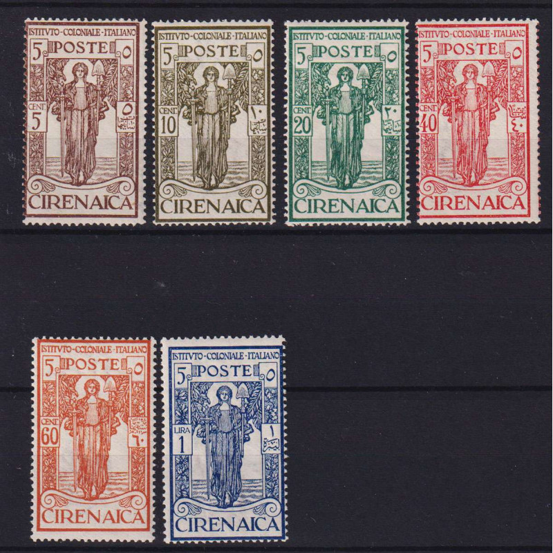 COLONIE CIRENAICA 1926 PRO ISTITUTO COLONIALE ITALIANO 6 V. G.I MNH...