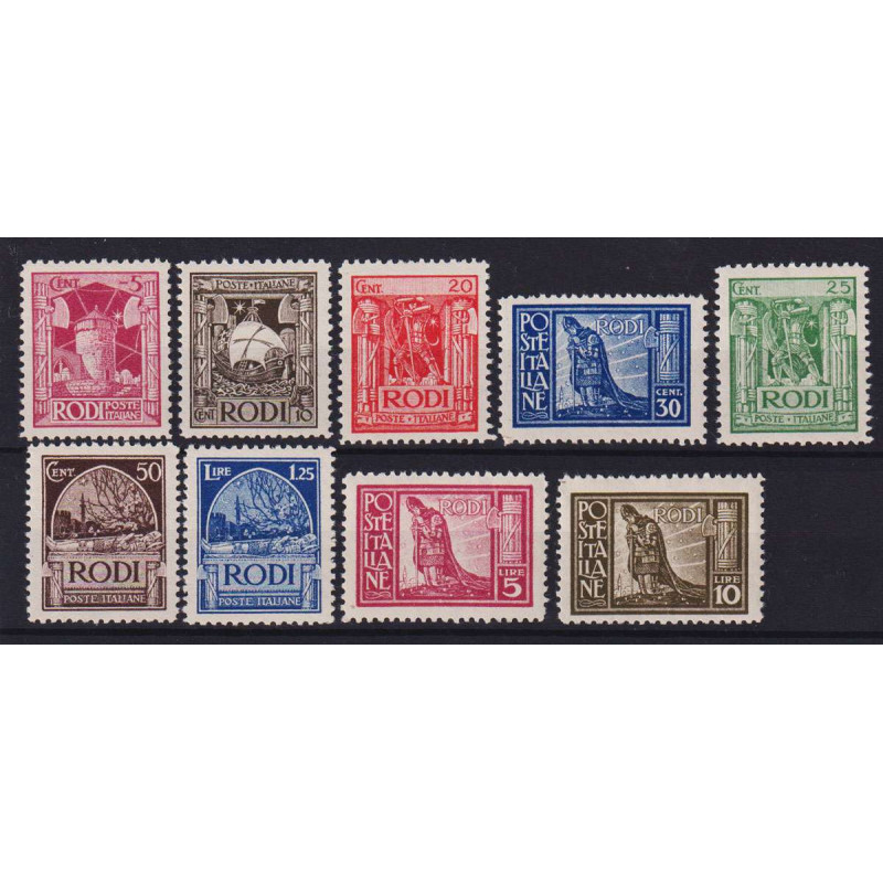 COLONIE EGEO 1929 PITTORICA DENT.11 9 VALORI G.I MNH** CERT.  | Fil...