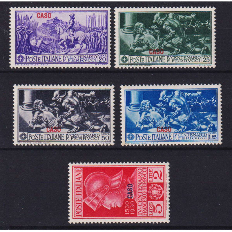 COLONIE EGEO CASO 1930 FERRUCCI 5 V. G.I MNH** 1,25 LIRE CON OSSIDO...