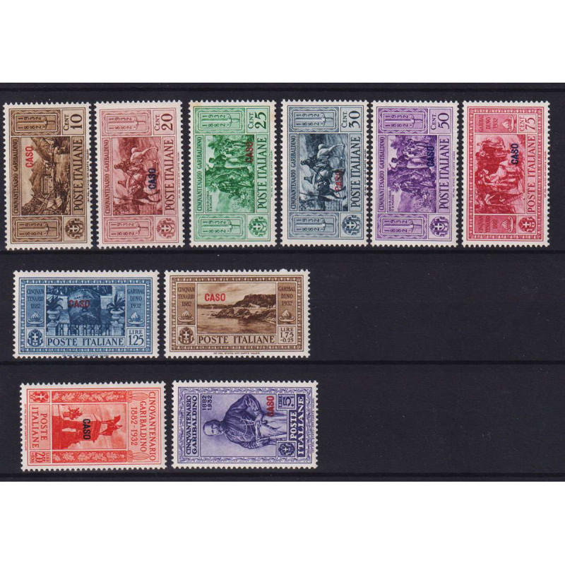 COLONIE EGEO CASO 1932 GARIBALDI 10 V. G.I MNH** 25 C. OSSIDO  | Fi...