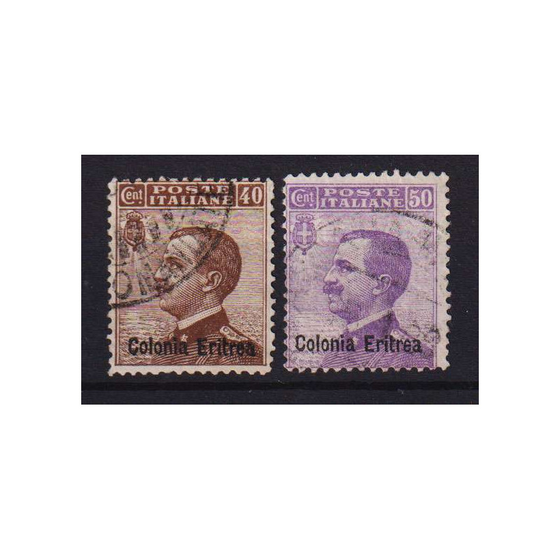 COLONIE ERITREA 1916 MICHETTI SOPRASTAMPATI 2 V. N.38-39 USATI  | F...