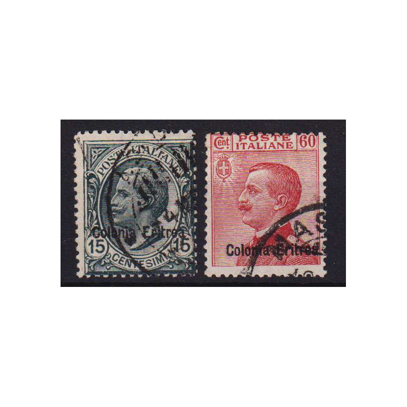 COLONIE ERITREA 1918-20 MICHETTI SOPRASTAMPATI 2 V. N.47-48 USATI  ...