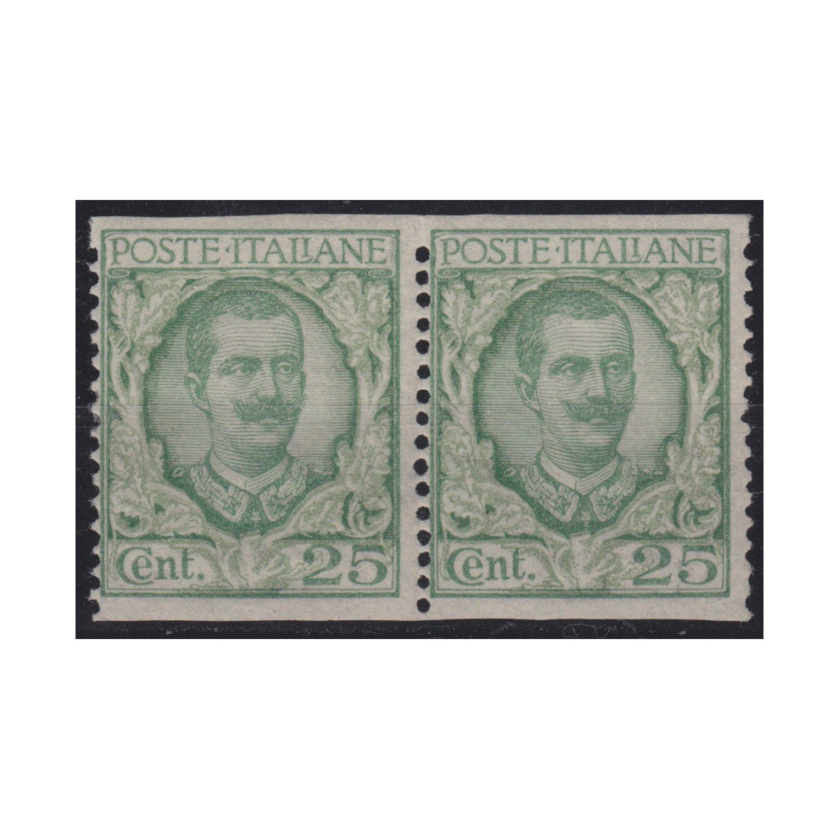 1926 REGNO FLOREALE 25 c. VERDE COPPIA NON DENT. ORIZZONTALMENTE RA... 1926 REGNO FLOREALE 25 c. VERDE COPPIA NON DENT. ORIZZONTALMENTE RA...