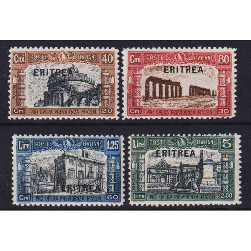 COLONIE ERITREA 1927 MILIZIA I 4 V. G.I MNH**  | Filatelia Meloni