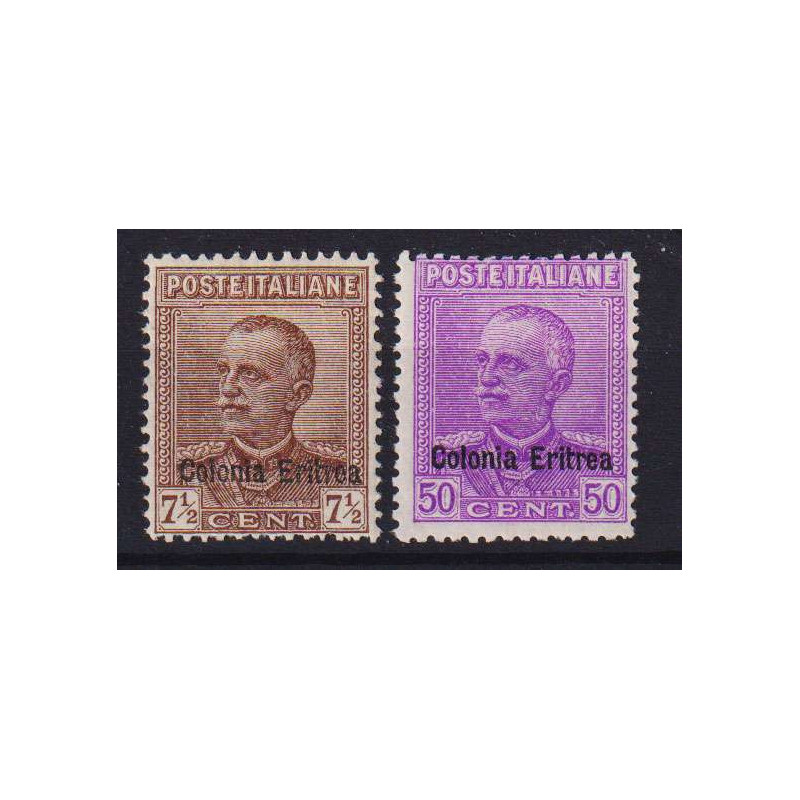 COLONIE ERITREA 1928-29 PARMEGGIANI 2 V. N.142-143 G.O MH* / G.I MN...