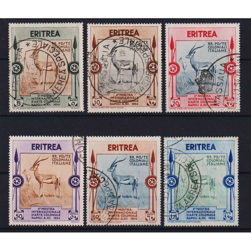 COLONIE ERITREA 1934 II MOSTRA INTERNAZIONALE D'ARTE 6 V. USATI  | ...