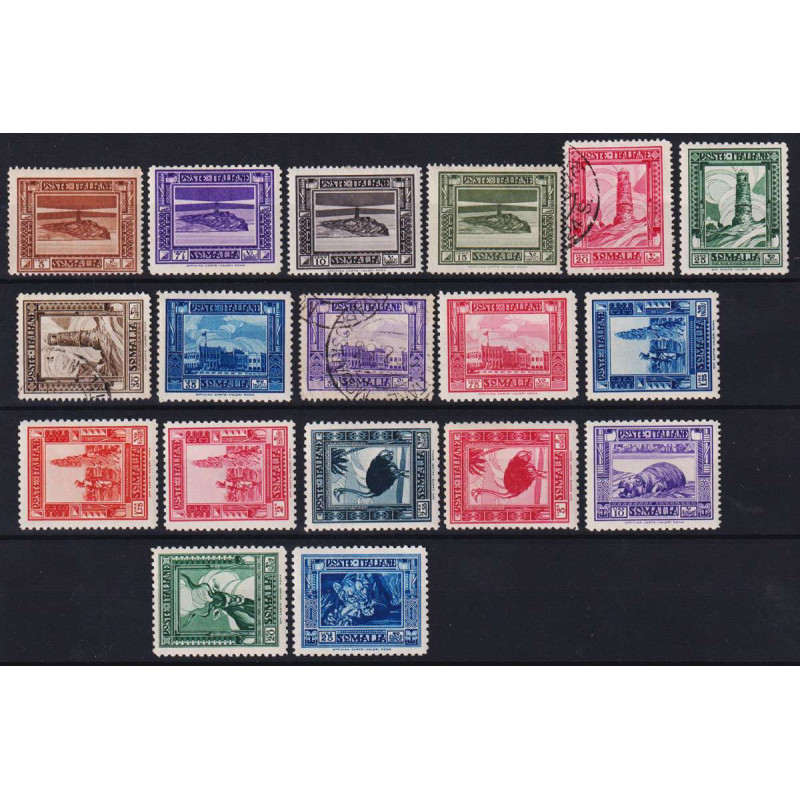 COLONIE SOMALIA 1932 1935-38 PITTORICA DENT. MISTE 18 V. G.I / G.O ...