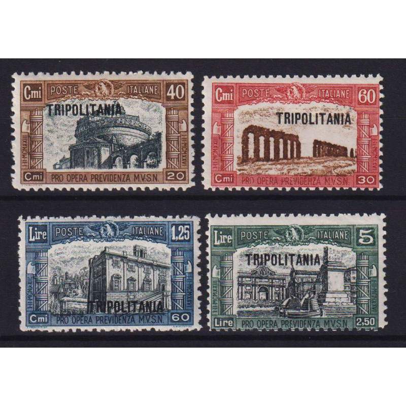 COLONIE TRIPOLITANIA 1927 MILIZIA I 4 V. G.I MNH**  | Filatelia Meloni