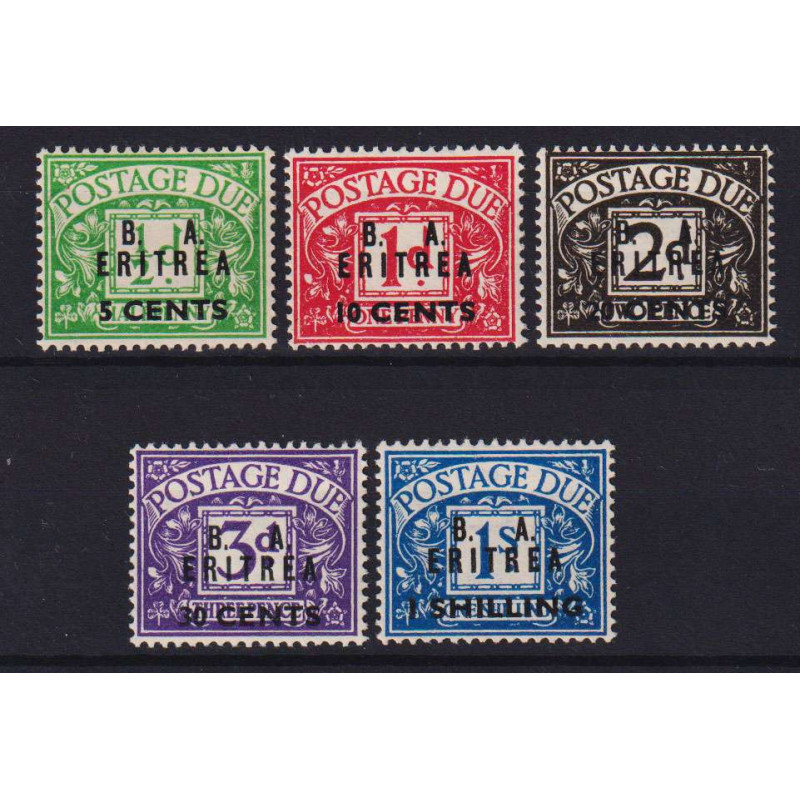 OCCUPAZIONI STRANIERA ERITREA 1950 SEGNATASSE B.A 5 V. G.I MNH**  |...