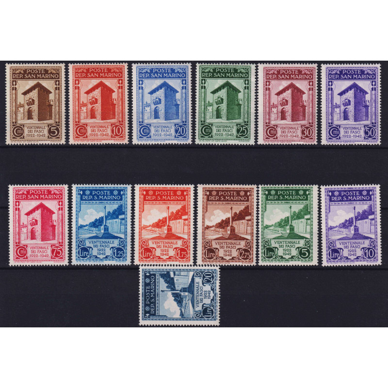 SAN MARINO 1943 VENTENNALE DEI FASCI 13 V. G.I MNH**  | Filatelia M...