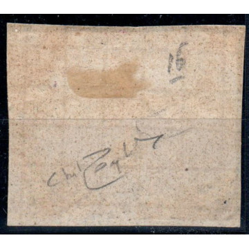 1867 STATO PONTIFICIO 5 c. AZZURRO VERDASTRO n.16 8 FILETTI CERT. S...