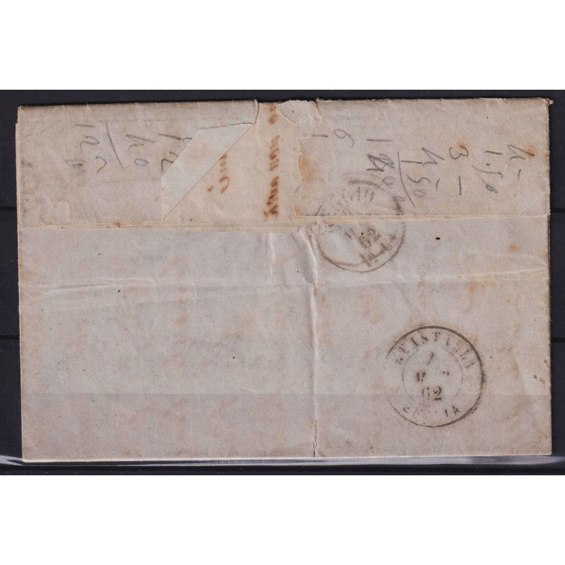 SARDEGNA 1861 20 CENTESIMI CELESTE N.15Da SU BUSTA  | Filatelia Meloni