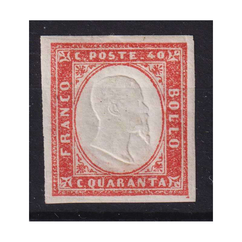 SARDEGNA 1860 40 CENTESIMI ROSSO N.16C G.O MH* CERT.  | Filatelia M...